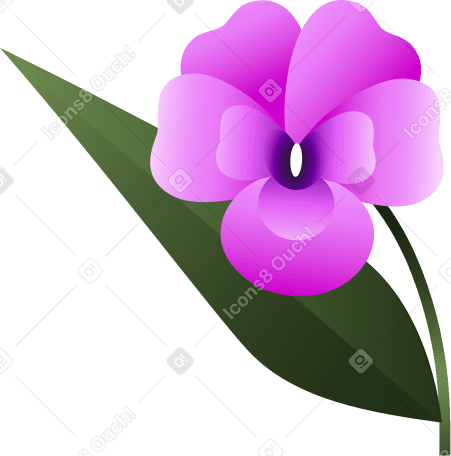 Flor rosa con centro violeta PNG, SVG
