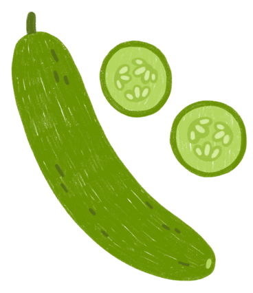 A cucumber and cucumber slices PNG, SVG