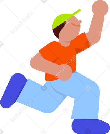 Молодой человек прыгает в PNG, SVG