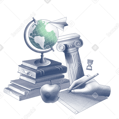 Books and study items Illustration in PNG, SVG