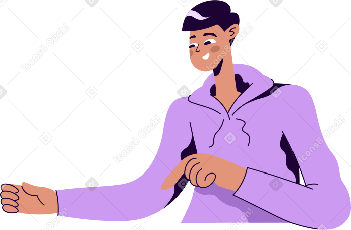 guy in purple sweatshirt Illustration in PNG, SVG