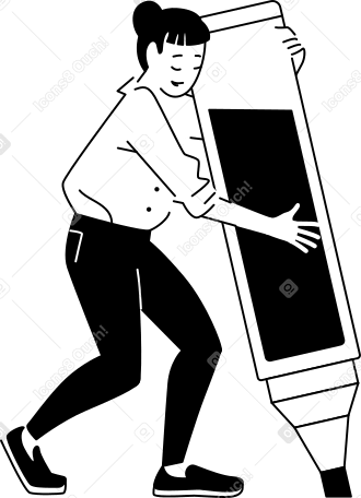 young woman with a text highlighter PNG, SVG