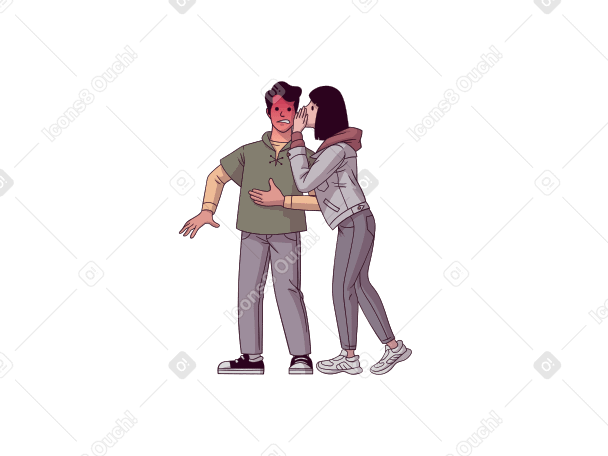 Woman sharing a secret with a man PNG, SVG
