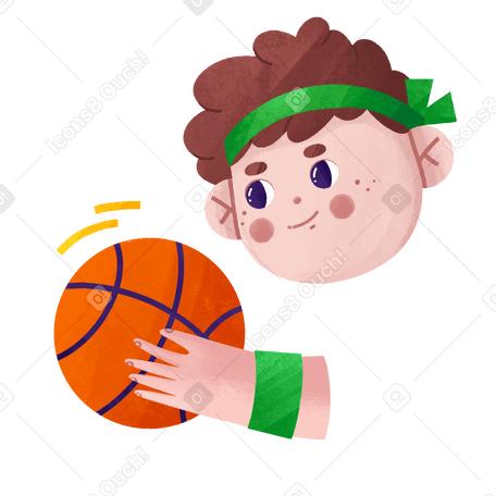 Un mec aux cheveux bruns joue au basket PNG, SVG