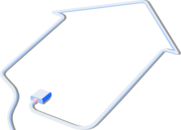 Fio de carregamento para um telefone em forma de silhueta de uma casa PNG, SVG