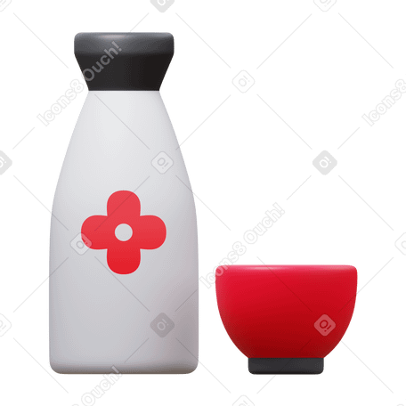 3D sake PNG, SVG