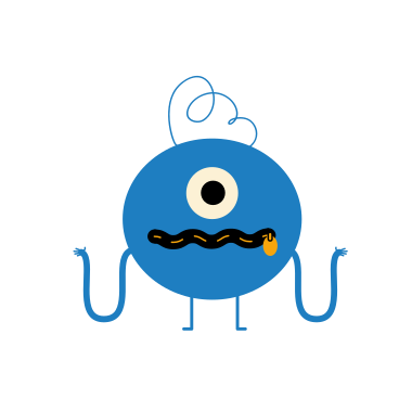 Character with a closed zipper instead of a mouth PNG, SVG