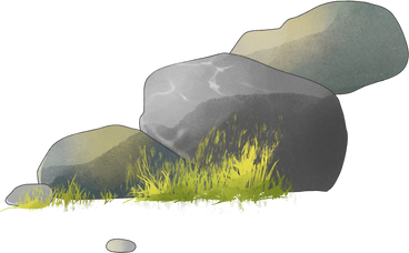 stones with grass PNG, SVG