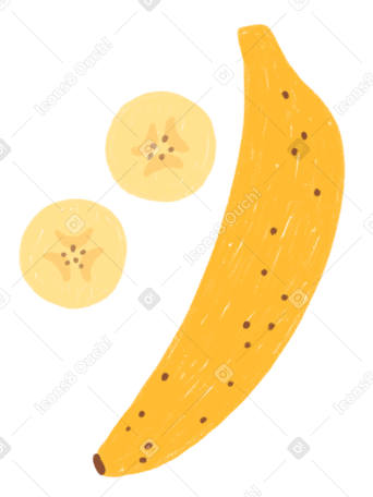 Bananenfrucht und bananenscheiben PNG, SVG