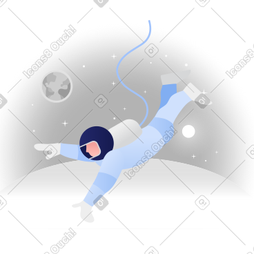 Astronaut in the space PNG, SVG