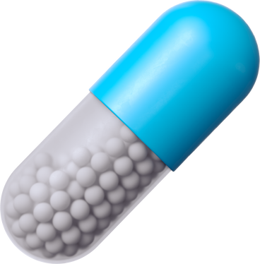 blue capsule with granules PNG, SVG