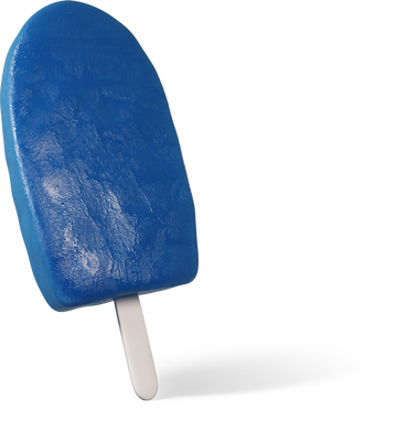 Blue ice cream on the stick turned to the right PNG, SVG