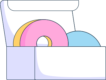 box with two donuts PNG, SVG