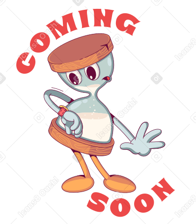 Coming Soon text with hourglass lettering PNG, SVG