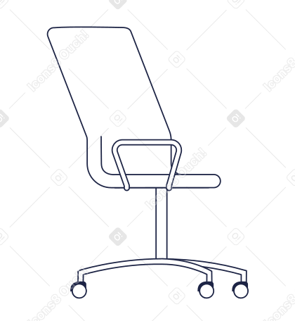 Desk chair animated illustration in GIF, Lottie (JSON), AE