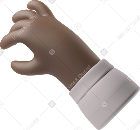 3D Black skin hand taking something PNG, SVG