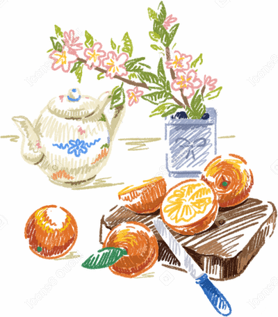 still life with oranges PNG, SVG