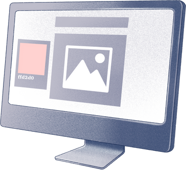 monitor with web elements PNG, SVG