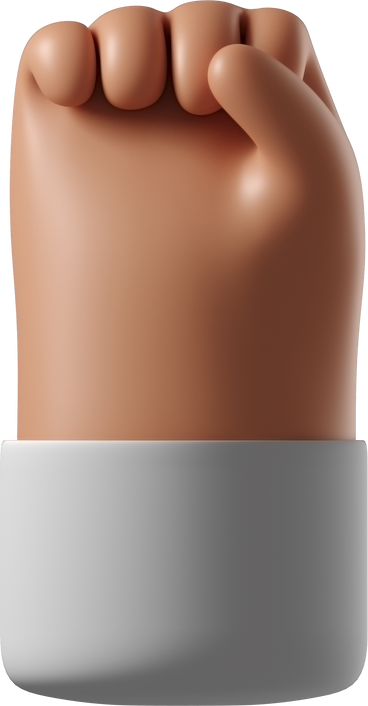 Raised fist of a tanned skin hand PNG, SVG