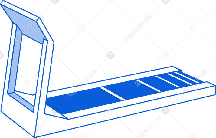 steel electronic treadmill Illustration in PNG, SVG
