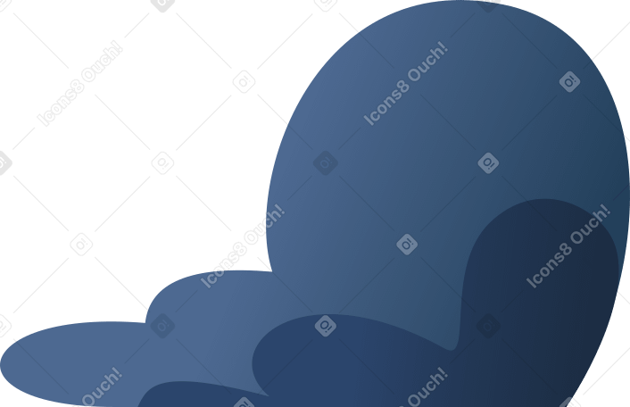 big blue bush Illustration in PNG, SVG