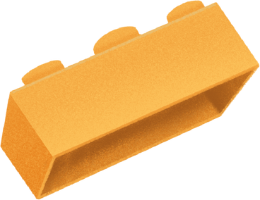 yellow lego brick in perspective PNG, SVG