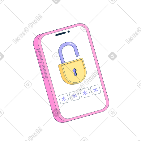 Phone with lock PNG, SVG