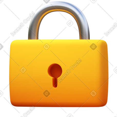 3D lock PNG, SVG