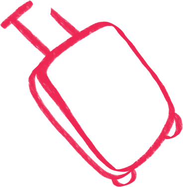red suitcase PNG, SVG
