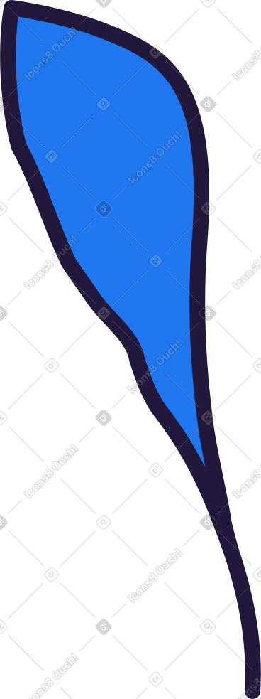 Blue leaf PNG, SVG