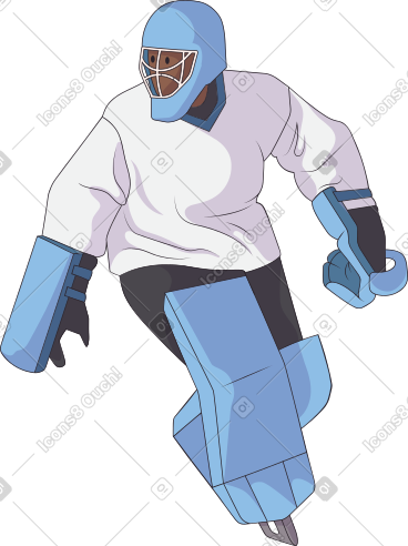 Hockey goalkeeper in helmet and uniform PNG, SVG