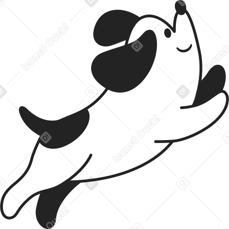 running dog Illustration in PNG, SVG