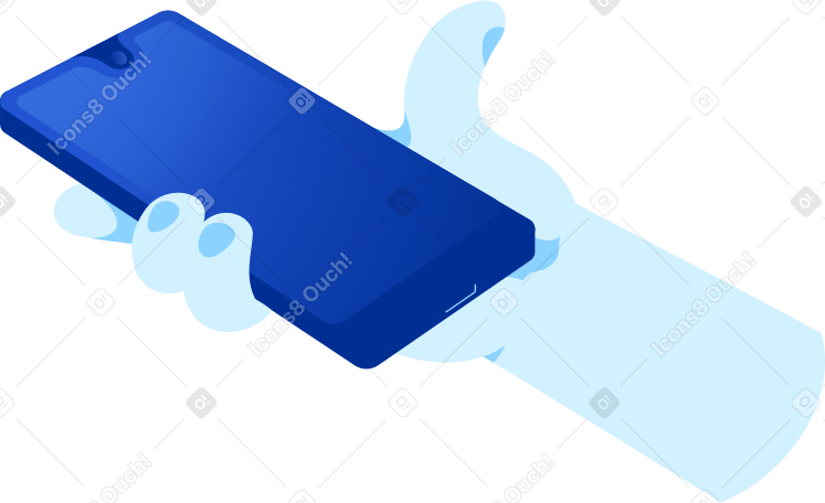 hand with mobile phone Illustration in PNG, SVG