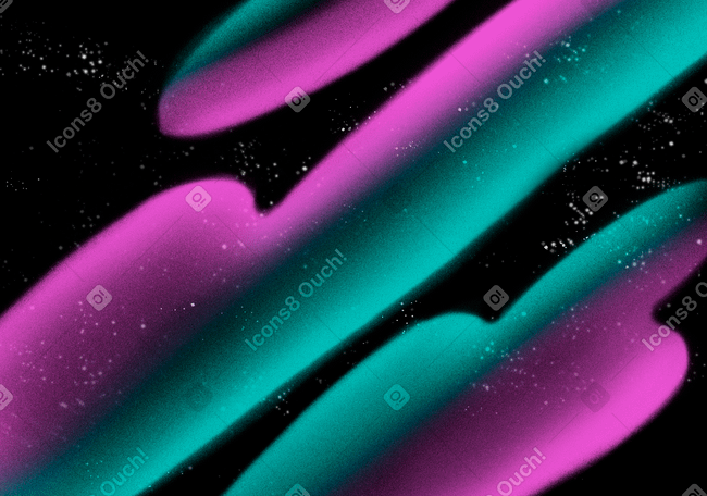 Starry sky background with pink and green half transparent shapes PNG, SVG
