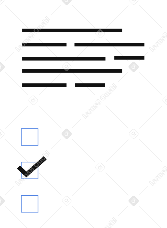 Papel com texto e marca de seleção PNG, SVG