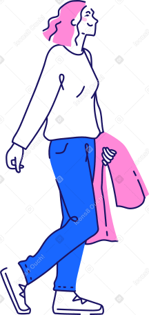 woman with coat Illustration in PNG, SVG