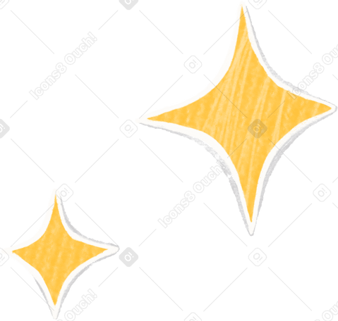 small and large yellow star Illustration in PNG, SVG