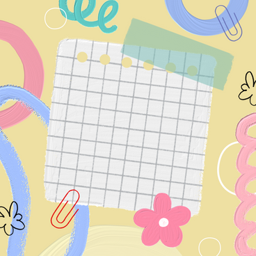 Cute decorative background with notepad sheet PNG, SVG