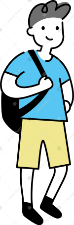 young man with a bag PNG, SVG