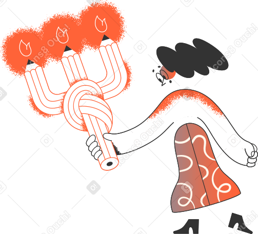girl with candles Illustration in PNG, SVG