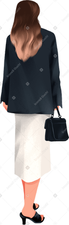back view of a woman in black jacket PNG, SVG