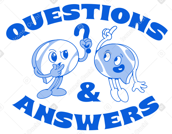 Lettering Questions & Answers with speech bubbles PNG, SVG