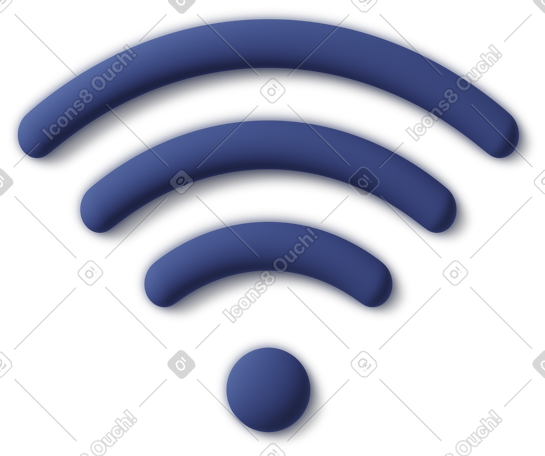 3D 蓝色 wi-fi 信号图标 PNG, SVG