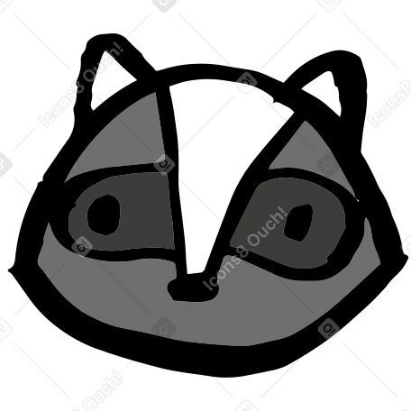 badger's head Illustration in PNG, SVG