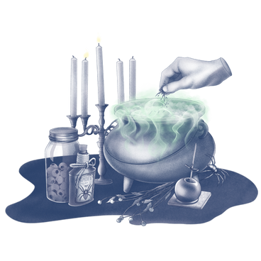 Candles and magic potion for halloween PNG, SVG