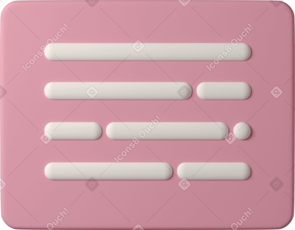 3D pink text box with white lines Illustration in PNG, SVG
