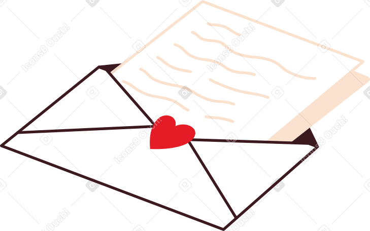 love letter envelope PNG, SVG