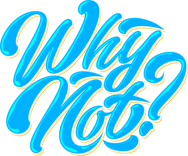 lettering why not blue text PNG, SVG