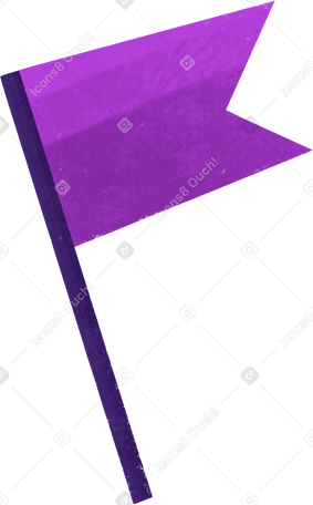 purple flag on a stick Illustration in PNG, SVG