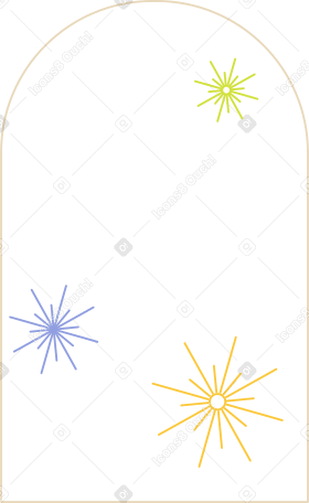 window with fireworks Illustration in PNG, SVG